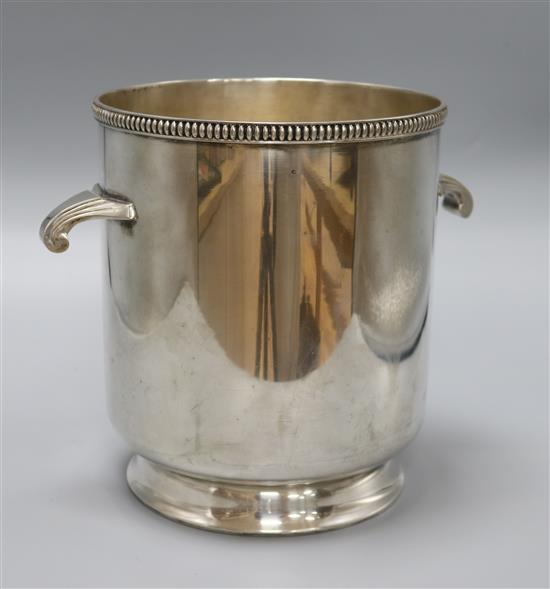 A French silver plated champagne bucket height 24cm